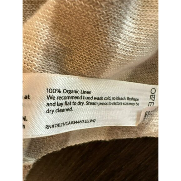 Eileen Fisher Organic Linen Striped Long Sleeve Sweater Top Size S - Picture 4 of 8